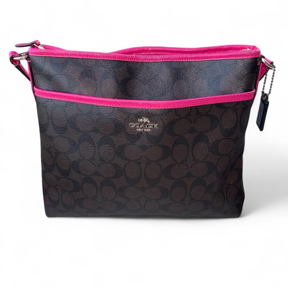 Coach brown and pink crossbody - Picture 1 of 7